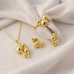 SCROUPLES KUGLER ØRERINGE I FORGYLDT SØLV - 166152