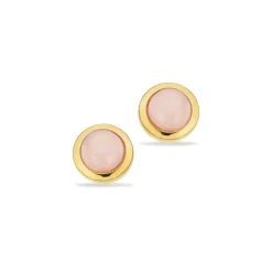 SCROUPLES ØRERING 8 KARAT GULD MED ROSA CALCEDON - 124193