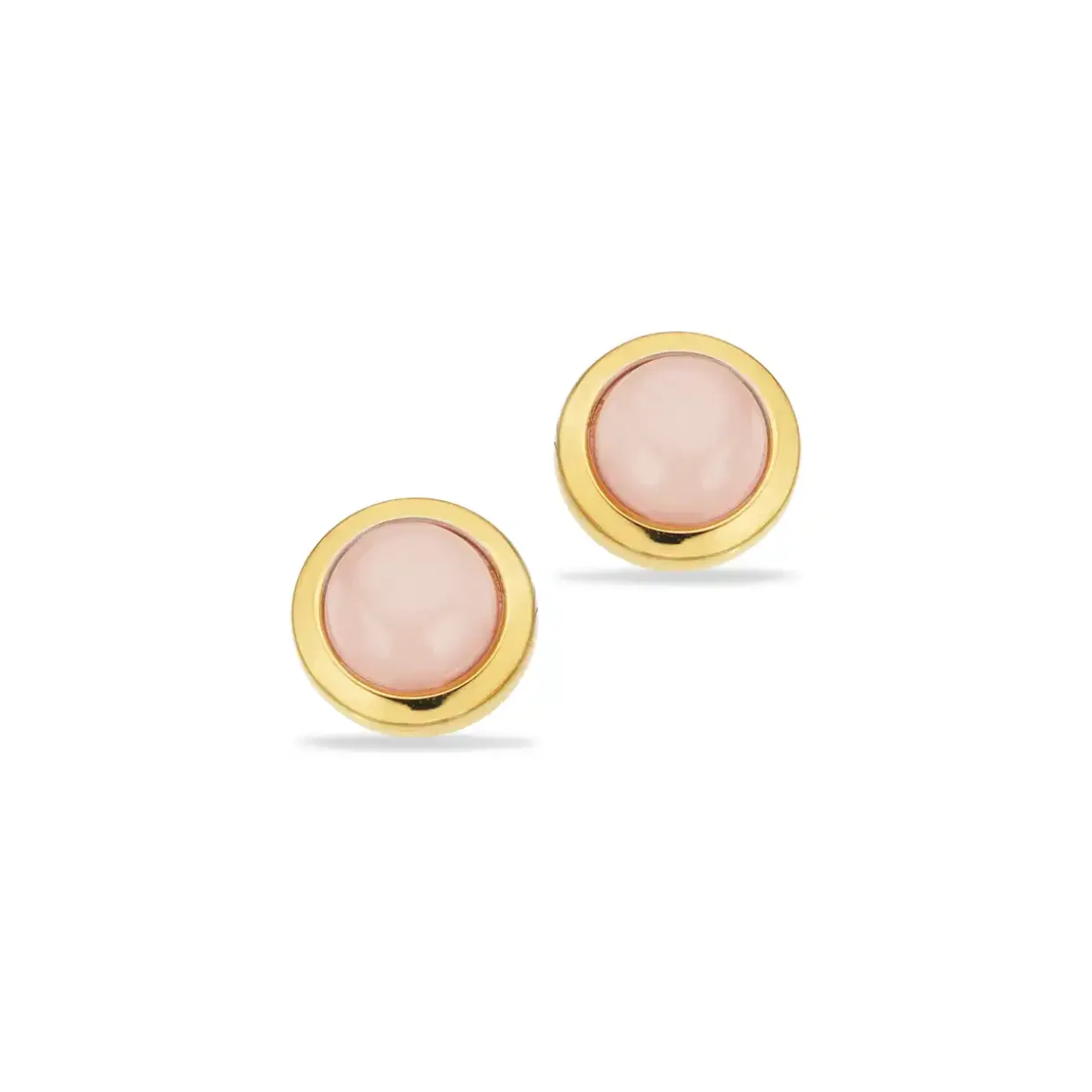 SCROUPLES ØRERING 8 KARAT GULD MED ROSA CALCEDON - 124193