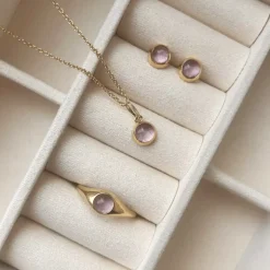 SCROUPLES ØRERING 8 KARAT GULD MED AMETYST - 124483