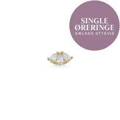 SCROUPLES ØRERING SINGLE SØLV FORGYLDT MED ZIRKONER - 160372-1