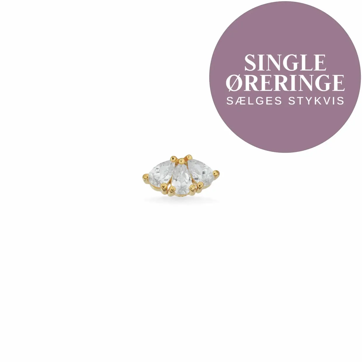 SCROUPLES ØRERING SINGLE SØLV FORGYLDT MED ZIRKONER - 160372-1