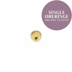SCROUPLES ØRERING SØLV FORGYLDT HAMRET SIGNLE - 160362-1
