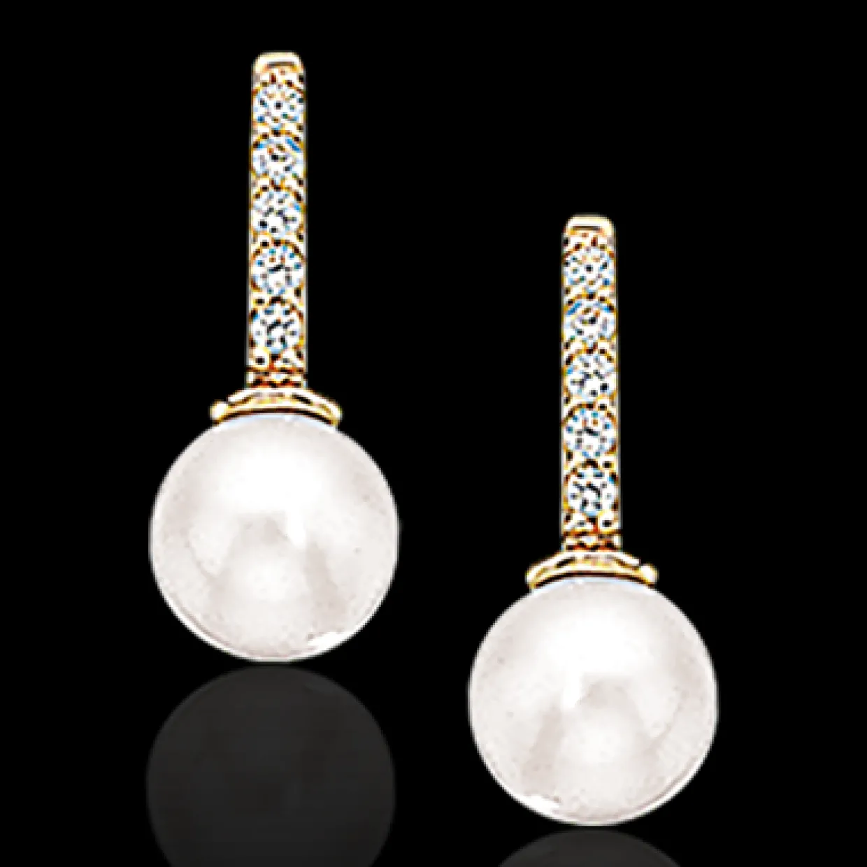 SCROUPLES ØRERINGE 8 KARAT GULD MED PERLE - 115123