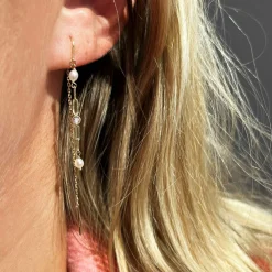 SCROUPLES ØRERINGE 9 KARAT GULD MED PERLER - 123833