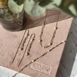 SCROUPLES ØRERINGE 9 KARAT GULD MED PERLER - 123833