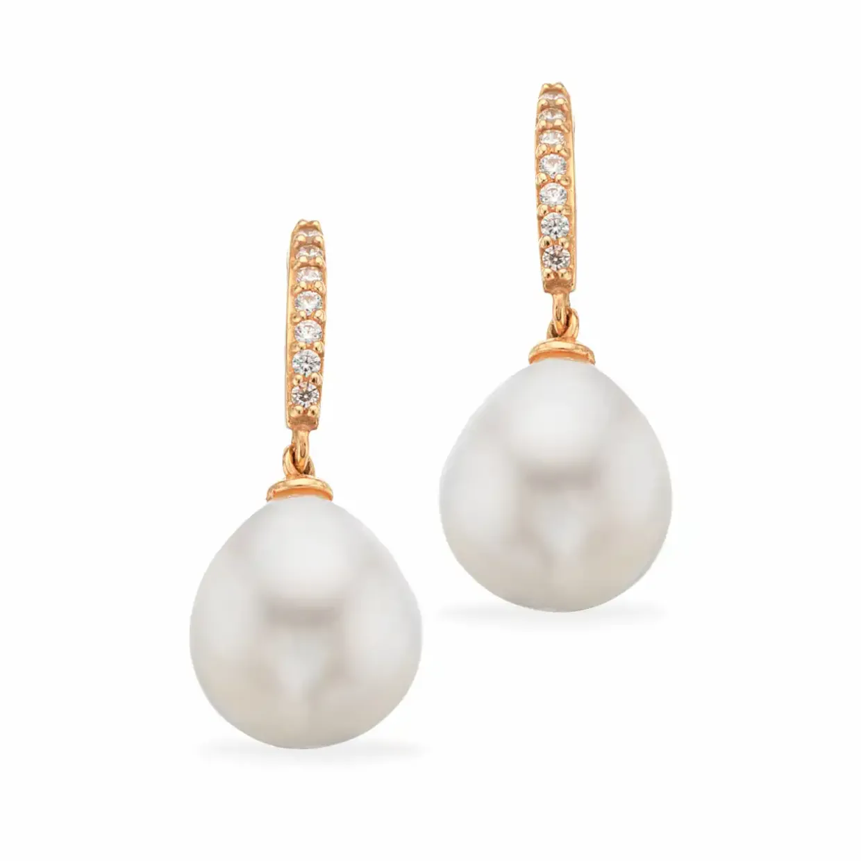 SCROUPLES ØRERINGE 8 KARAT GULD MED FERSKVANDSPERLE - 122813