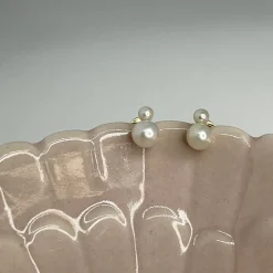 SCROUPLES ØRERINGE I 8 KARAT GULD MED DOBBELT FERSKVANDSKULTURPERLER - 122253