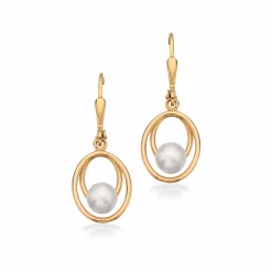 SCROUPLES ØRERINGE MED FERSKVANDSKULTURPERLE 8 KARAT - 121723