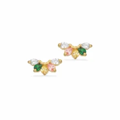 SCROUPLES ØRERINGE MULTIFARVET HALVMÅNE MED ZIRKONIA I SØLV FORG - 161912