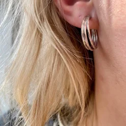 SCROUPLES ØRERINGE SØLV 3 RÆKKET 24 MMM - 155952