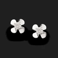 SCROUPLES ØRERINGE SØLV BLOMST MED ZIRKONIA - 139832