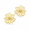 SCROUPLES ØRERINGE SØLV FORGYLDT BLOMST - 161352