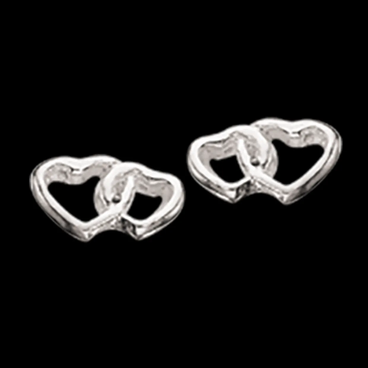 SCROUPLES ØRERINGE SØLV MED DOBBELT HJERTER - 140682