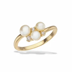 SCROUPLES RING I FORGYLDT SØLV MED PERLER - 730562