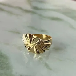 SCROUPLES RING SØLV FORGYLDT PLISSÉ - 729072