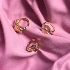 SCROUPLES RING SØLV FORGYLDT PLISSÉ - 729072