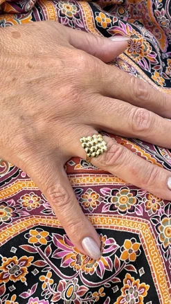 SCROUPLES RING SØLV FORGYLDT MED BOBLER - 729622