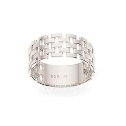 SCROUPLES RING SØLV MED MØNSTER STR. 52 - 726232