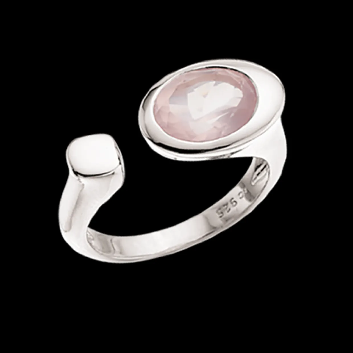 SCROUPLES RING SØLV MED ROSA QUARTZ - 725902