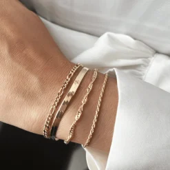 SCROUPLES SINGAPORE ARMBÅND SØLV FORGYLDT - 38192A,M