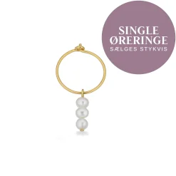 SCROUPLES SINGLE FORGYLDT SØLV ØRERING MED PERLER - 160492-1