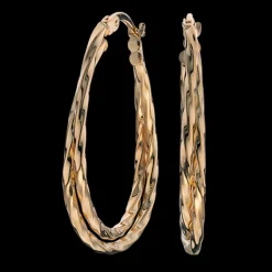 SCROUPLES SØLV FORGYLDT ØRERINGE CREOL OVAL SNOET - 154882