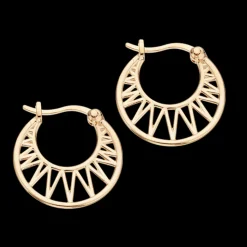 SCROUPLES SØLV FORGYLDT ØRERINGE MED MØNSTER - 155772