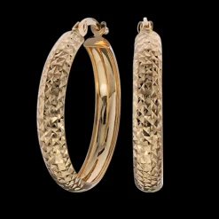 SCROUPLES SØLV FORGYLDT ØRERINGE CREOL MØNSTERET - 154852