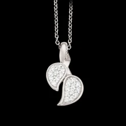 SCROUPLES SØLV HALSKÆDE BLAD ZIRKON - 235672