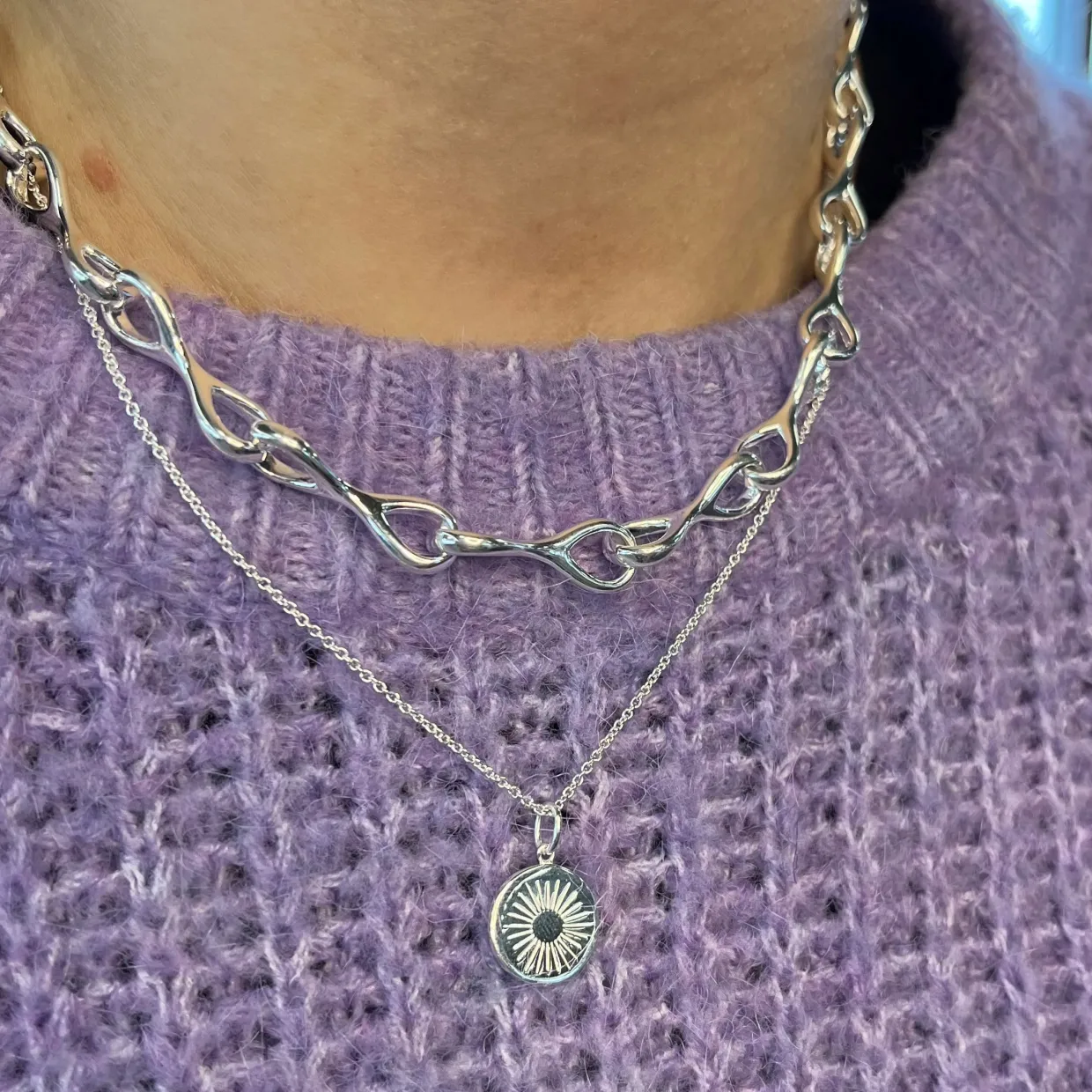 SCROUPLES SØLV HALSKÆDE MED SOL - 235182