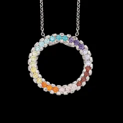 SCROUPLES SØLV HALSKÆDE RAINBOW CIRKEL - 235442