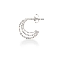 SCROUPLES SØLV ØRERINGE 3 HALV CREOL I EN - 156502