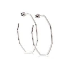 SCROUPLES SØLV ØRERINGE CREOL KANTET - 158092