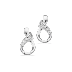 SCROUPLES SØLV ØRERINGE DRÅBE FORMET MED STEN - 162202