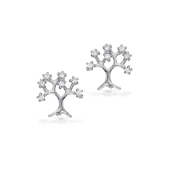 SCROUPLES SØLV ØRERINGE LIVETS TRÆ MED SYNTETISK STEN - 154752