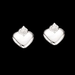 SCROUPLES SØLV ØRERINGE MED HJERTE OG SYNTETISK STEN - 154222