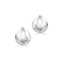 SCROUPLES SØLV ØRERINGE MED BLANK OVERFLADE -158252