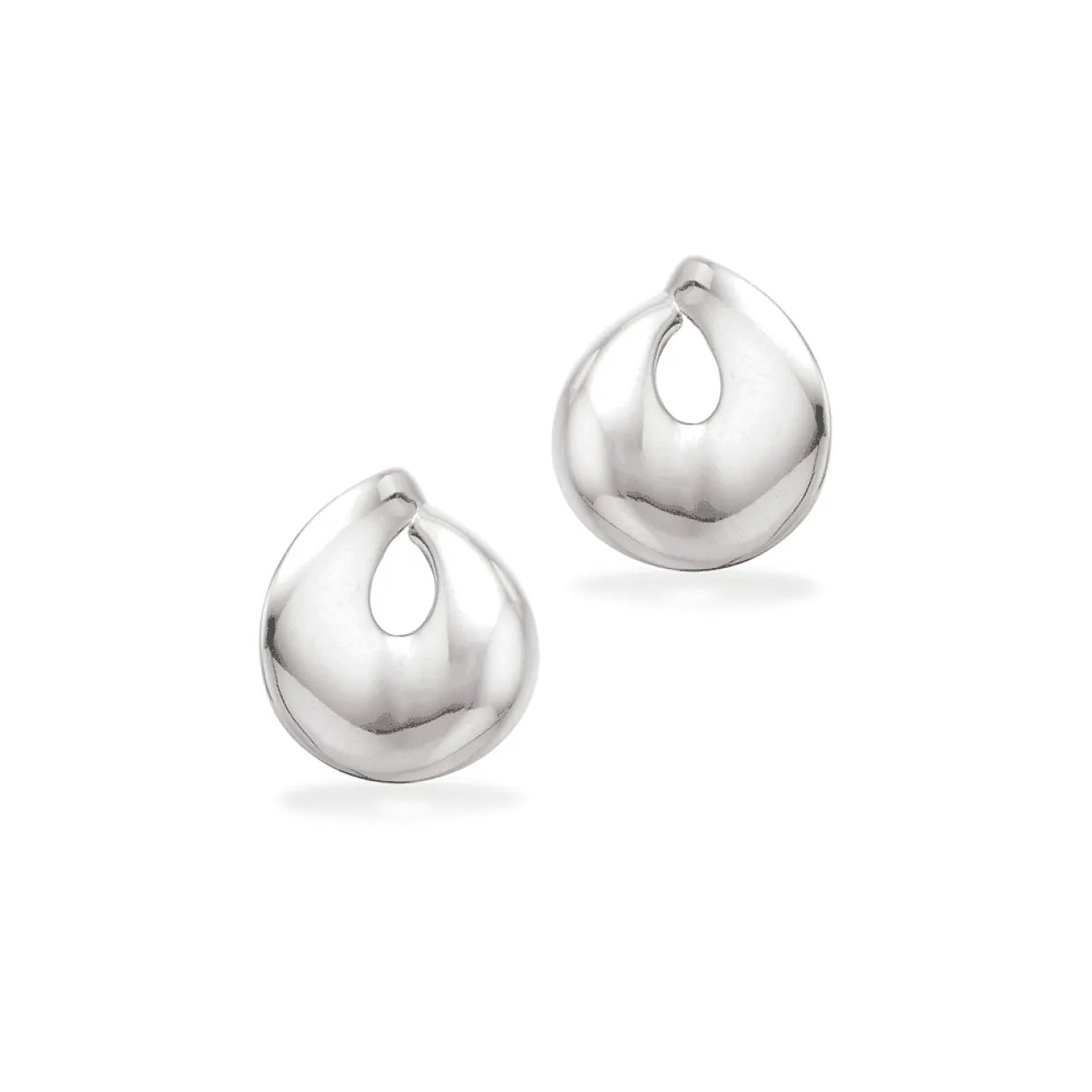 SCROUPLES SØLV ØRERINGE MED BLANK OVERFLADE -158252