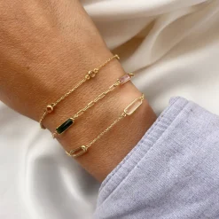 SCROUPLES SOHO ARMBÅND MULTICOLOR I FORGYLDT SØLV 17+2 CM - 39602A,M