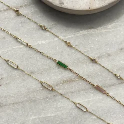 SCROUPLES SOHO ARMBÅND MULTICOLOR I FORGYLDT SØLV 17+2 CM - 39602A,M