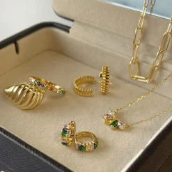 SCROUPLES SOHO CREOL MULTIFARVET MED ZIRKONIA I SØLV FORGYLDT - 161812