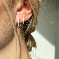 SCROUPLES SOHO CREOLER SØLV MED SYNTETISK ZIRKONIA 12 MM - 156192