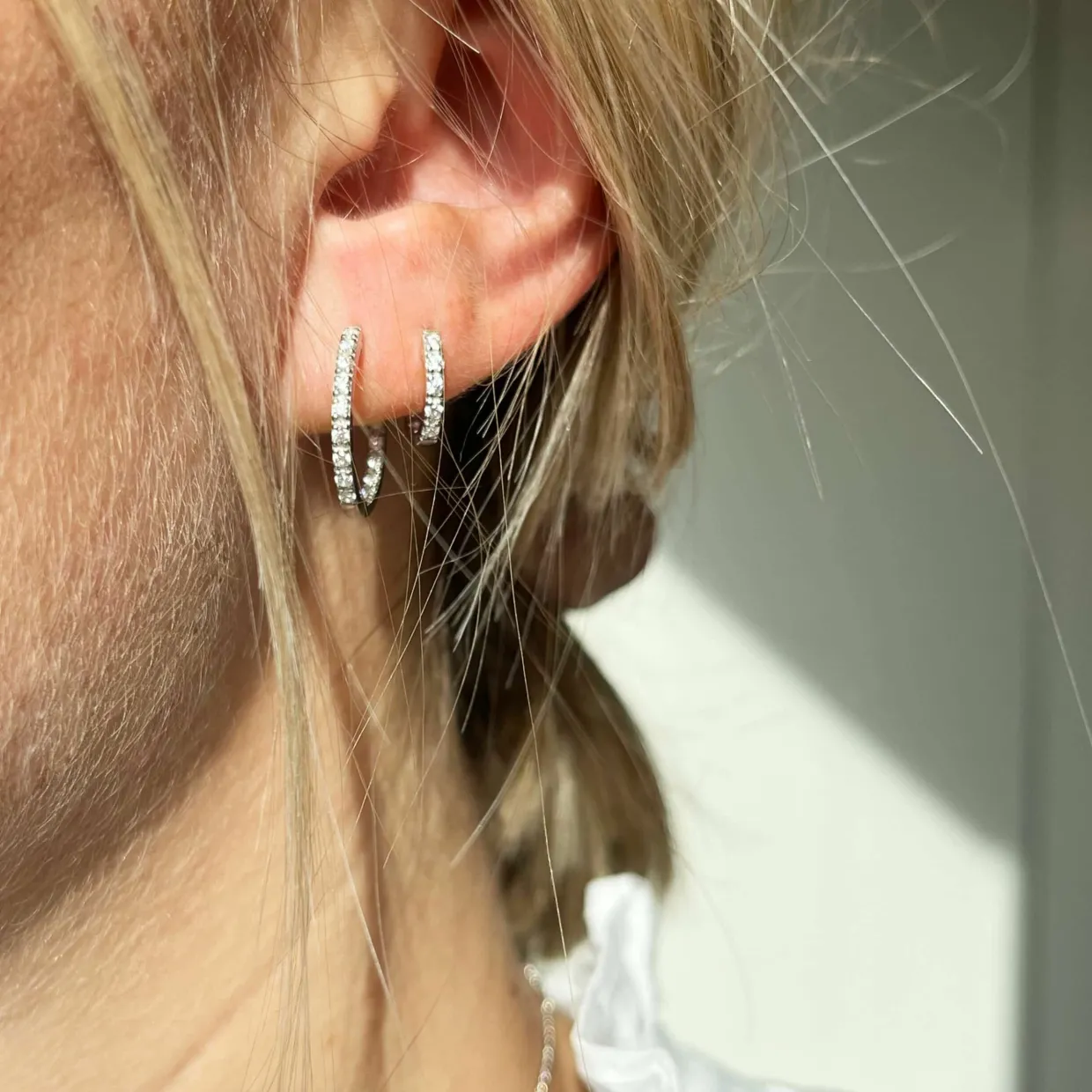 SCROUPLES SOHO CREOLER SØLV MED SYNTETISK ZIRKONIA 12 MM - 156192