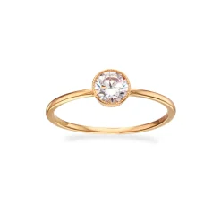 SCROUPLES SOHO SØLV FORGYLDT RING MED SYNTETSIK ZIRKON - 727652