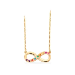 SCROUPLES SOHO SØLV FORGYLDT HALSKÆDE UENDELIGHEDSTEGN RAINBOW - 237692