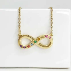 SCROUPLES SOHO SØLV FORGYLDT HALSKÆDE UENDELIGHEDSTEGN RAINBOW - 237692