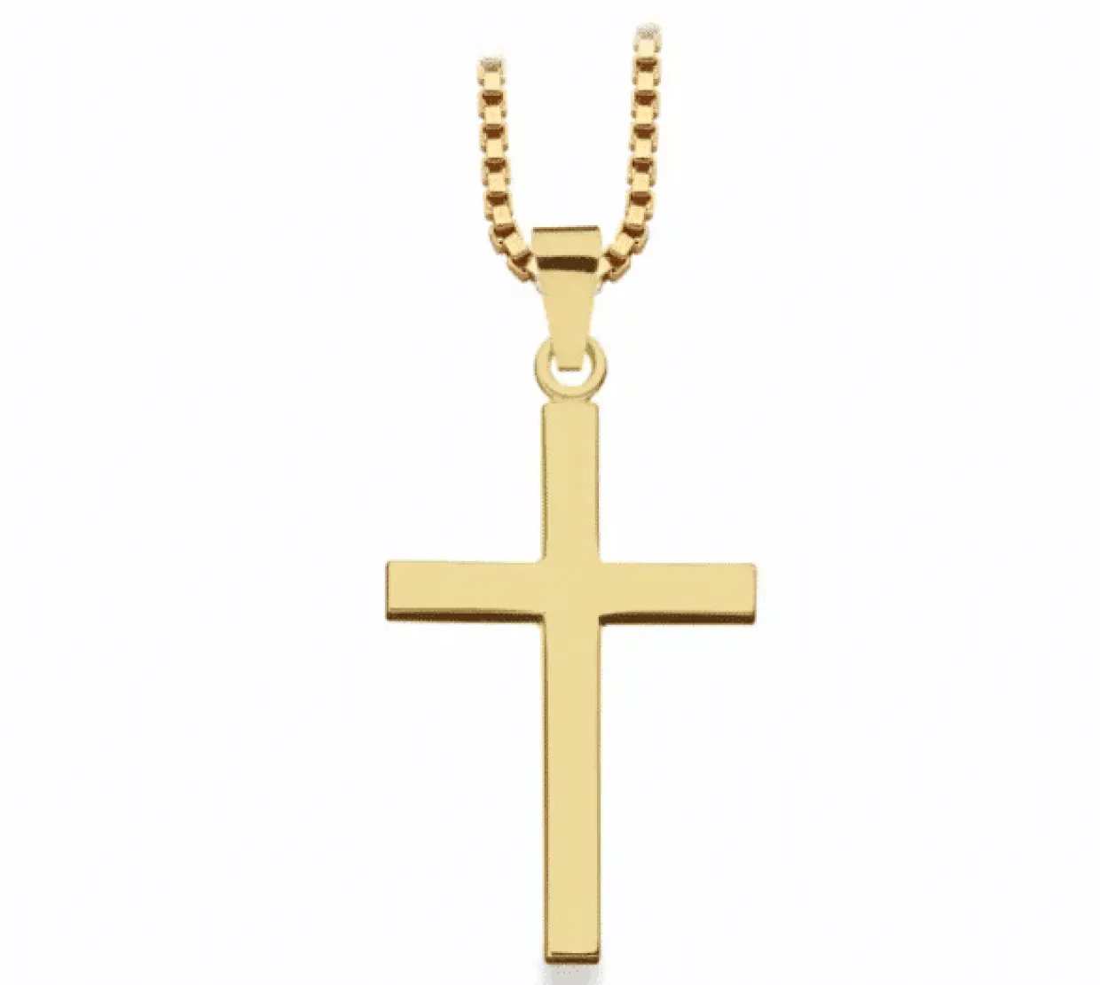 SCROUPLES VEDHÆNG I SØLV FORGYLDT MED KORS 25X16MM - 26742F