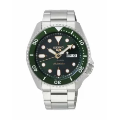 SEIKO 5 HERRE SPORT AUTOMATIK GRØN SKIVE STÅL LÆNKE - SRPD63K1