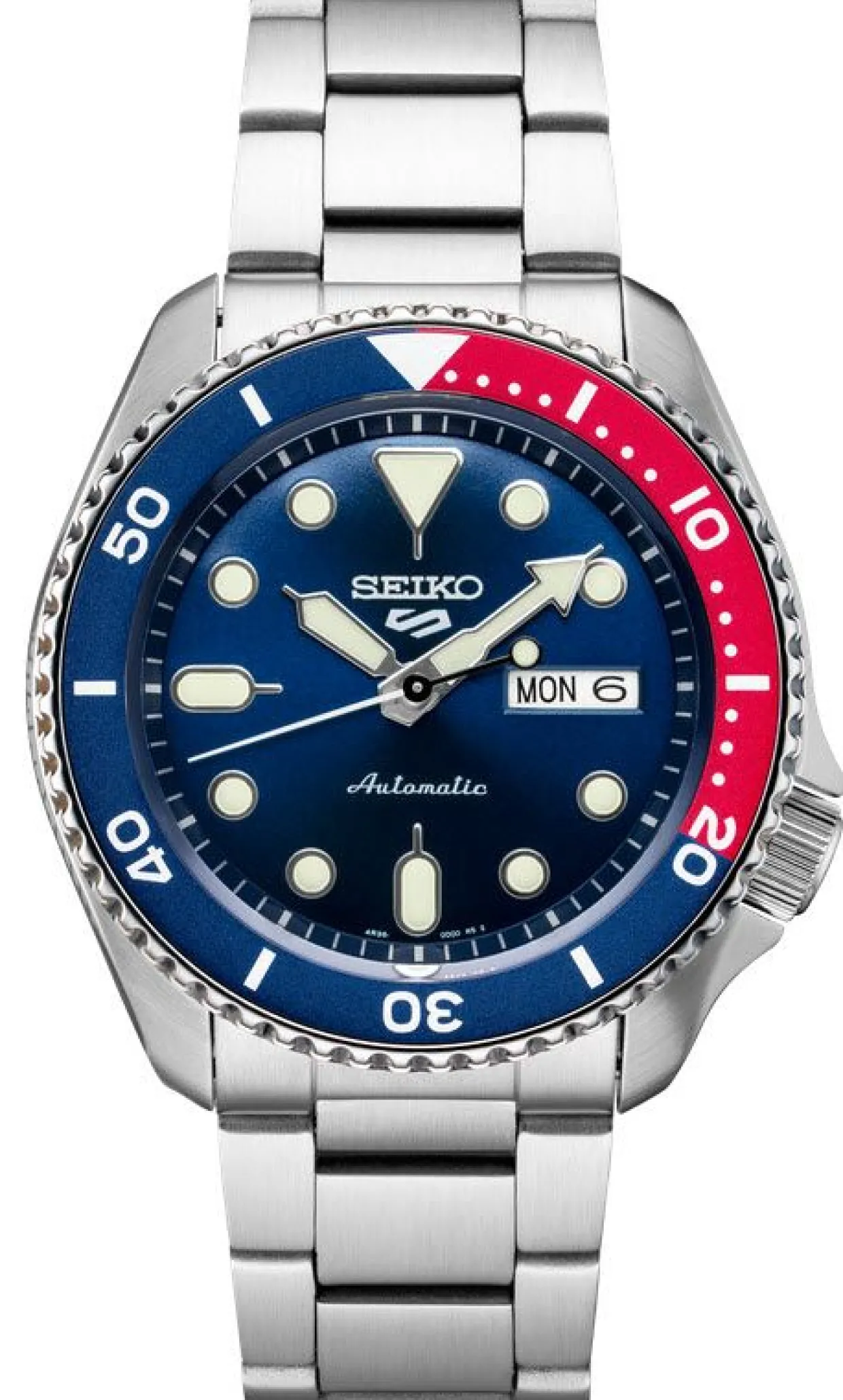 SEIKO 5 STÅL LÆNKE BLÅ SKIVE AUTOMATIC - SRPD53K1